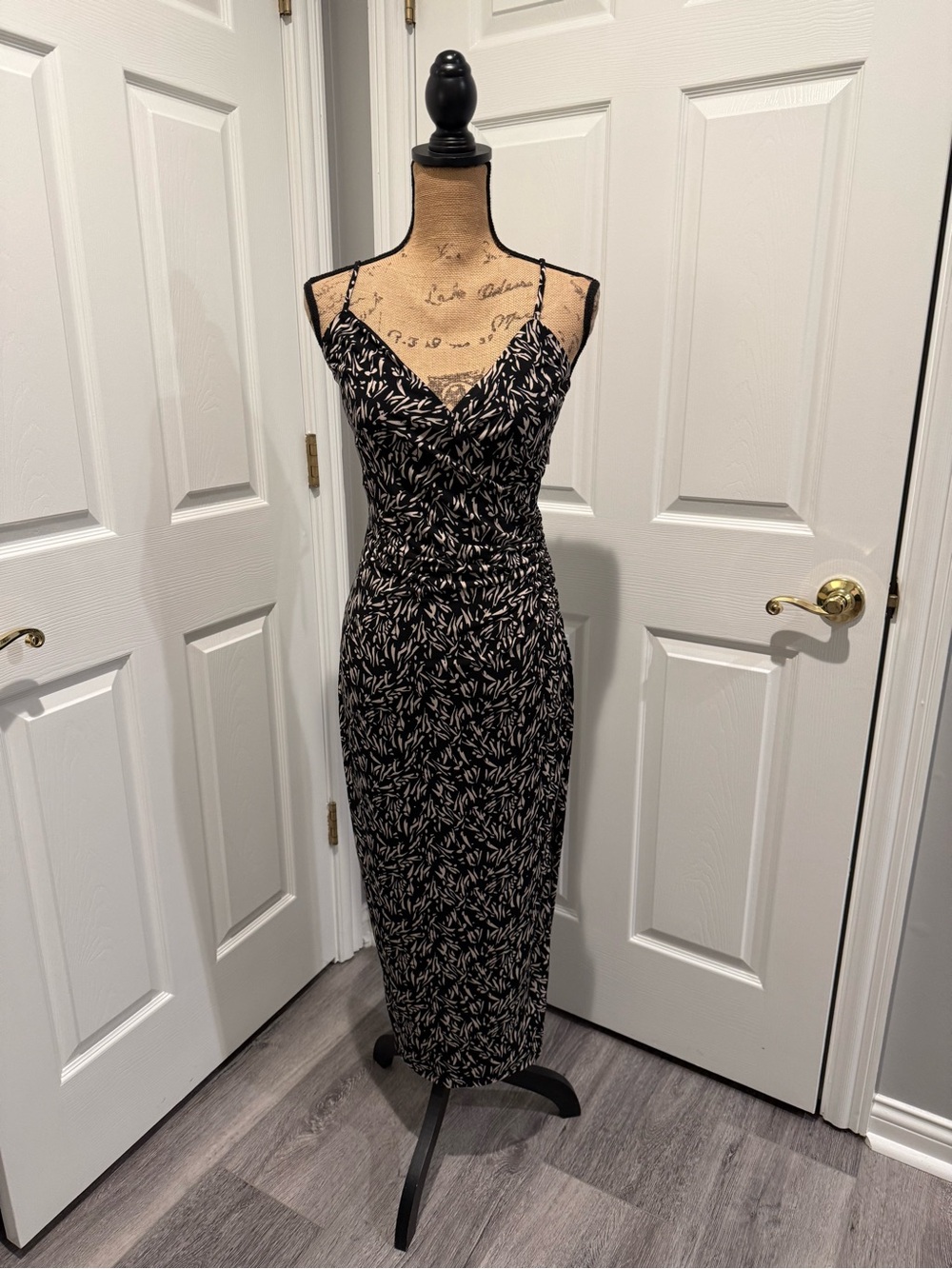 Socialite NWT Monica Knit Black Printed Slip Dress